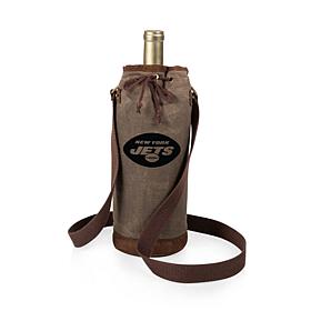 Officially Licensed NFL Picnic Time Waxed Canvas Wine Tote - NY Jets 