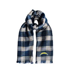 Officially Licensed NFL Plaid Blanket Scarf - Los Angeles Chargers 