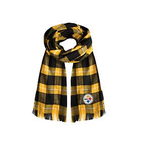 Officially Licensed NFL Plaid Blanket Scarf - Pittsburgh Steelers 