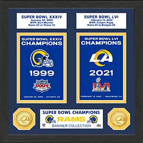 Officially Licensed NFL Rams Banner Collection Bronze Coin Photo Mint