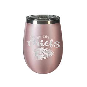 Officially Licensed NFL Rose Gold Wine Tumbler - Kansas City Chiefs