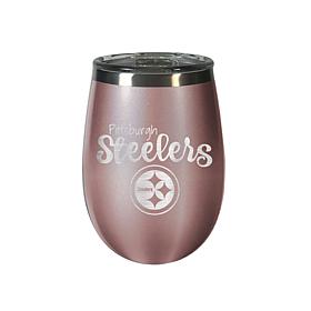 Officially Licensed NFL Rose Gold Wine Tumbler - Pittsburgh Steelers