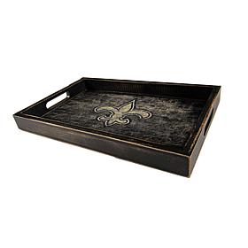 Officially Licensed NFL Saints Distressed Tray with Team Colors
