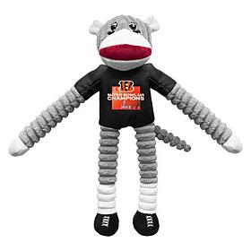 Officially Licensed NFL Super Bowl 56 Sock Monkey Pet Toy - Bengals
