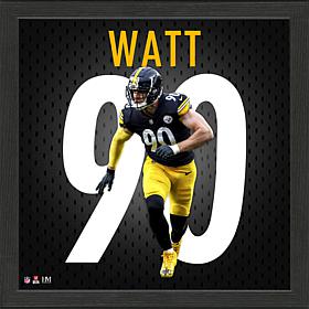 Officially Licensed NFL T.J. Watt Steelers Impact Jersey Frame