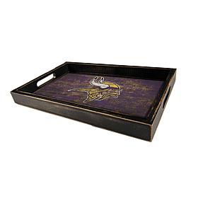 Officially Licensed NFL Vikings Distressed Tray with Team Colors