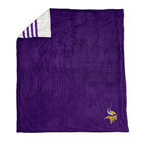 Officially Licensed NFL Vikings Embossed Knit Sherpa Stripe Blanket