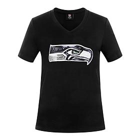 Officially Licensed NFL Women's Sequin Logo Tee from Fabgating by Cucé