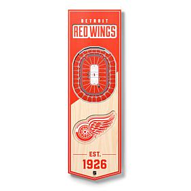 Officially Licensed NHL 6" x 19" 3D Stadium Banner - Detroit Red Wi...