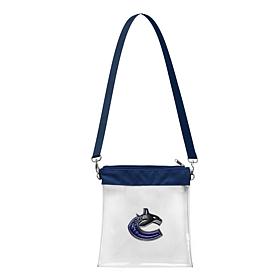 Officially Licensed NHL Clear Satchelette Bag with 3D Logo - Canucks