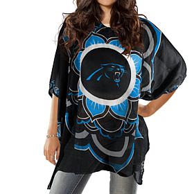 Officially Licensed Peace Flower Sheer Caftan - NFL Carolina Panthers 