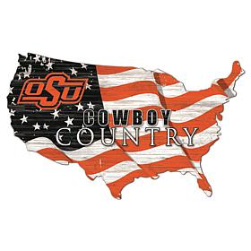 Oklahoma State University USA Shape Flag Cutout