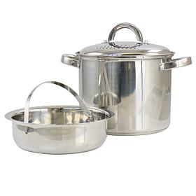 Oster Sangerfield 5Qt Steel Pasta Pot w/ Strainer Lid & Steamer Basket