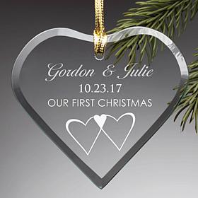 Our First Christmas Personalized Glass Ornament