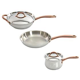 Ouro Gold 5pc 18/10 Stainless Steel Starter Set, Rose Gold Handles