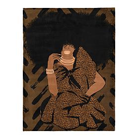 Pardon My Fro Goddess 50" x 60" Fleece to Sherpa Throw