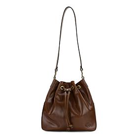 Patricia Nash Belamy Leather Drawstring Bucket Bag