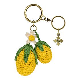 Patricia Nash Crochet Raffia Lemon Bag Charm
