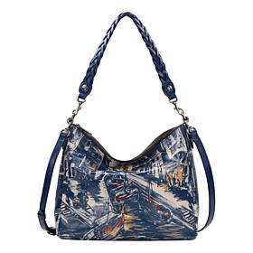 Patricia Nash Lilia Leather Hobo Crossbody with Braided Handle