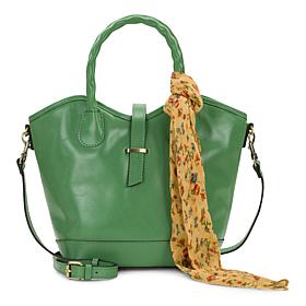 Patricia Nash Mina Satchel With Scarf & Crossbody Strap