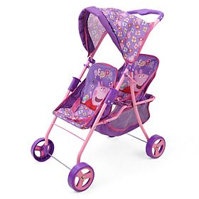 Peppa Pig Twin Stroller for Dolls - Purple & Pink