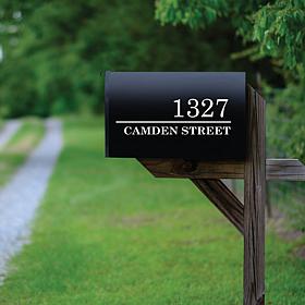 Personalized Lined Street Number White Vinyl Mailbox Decal