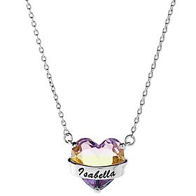 Personalized Name Wrapped Iridescent Heart Necklace