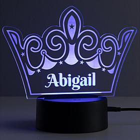 Personalized Princess Crown Acrylic Multi-Color Nightlight
