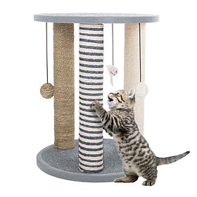 Pet Adobe 19.25" Cat Tree with 3 Sisal Rope Scratching Posts, Gray
