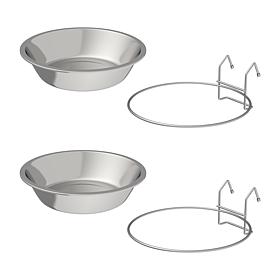 Pet Adobe Stainless Steel Hanging Bowls - Set of 2