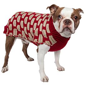 Pet Life Fashion Weaved Designer Ribbed Turtle Neck Dog Sweater