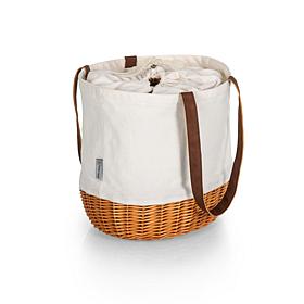 Picnic Time Coronado Basket Tote - Beige Canvas