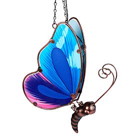 Plow & Hearth Solar Hanging Butterfly Garden Decor