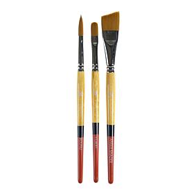Princeton Snap! Short Handled Gold Taklon Brush 3-Piece Set 1