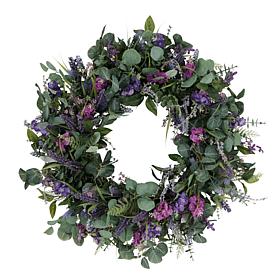 Puel International 30" Artificial Lavender & Eucalyptus Floral Wreath