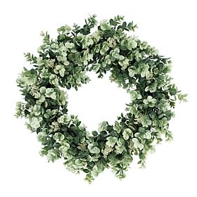 Puleo International 24" Artificial Eucalyptus Floral Spring Wreath