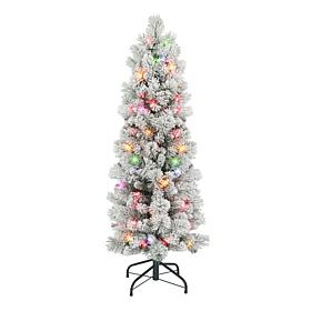 Puleo International 4.5' Multicolor Flocked Portland Pine Pencil Tree 