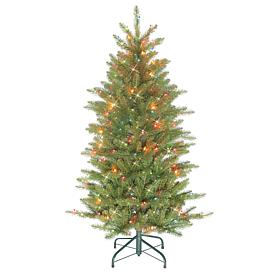 Puleo International 4.5' Pre-lit Artificial Slim Franklin Fir Tree