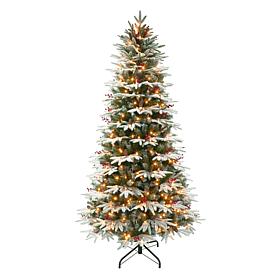 Puleo International 6.5' Pre-lit Slim Fir Tree with 350 Clear Lights
