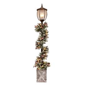 Puleo International 7' Lamp Post Decorated Garland with Lights