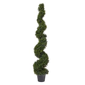 Pure Garden Decorative Realistic Faux Boxwood Spiral Topiary