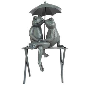 Pure Garden Frog Couple Statue 