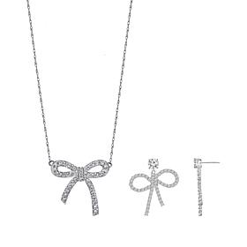 Radiance by Absolute™ 10.34ctw Bow Necklace and Earrings Set
