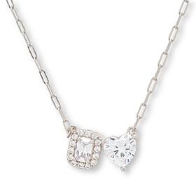 Radiance by Absolute™ 16" Heart and Cushion Toi et Moi Necklace