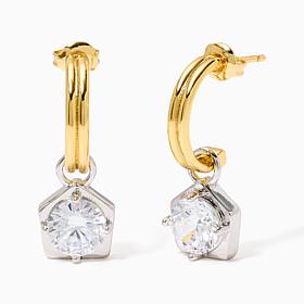 Radiance by Absolute 2 Tone Bezel Set Drop Earring