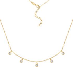 Radiance by Absolute™ 2.2ctw Simulated Diamond Dangle Station Necklace