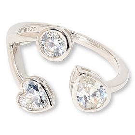 Radiance by Absolute™ 2.50ctw Sterling Silver Multicut Bypass Ring