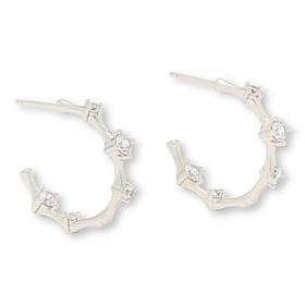 Radiance by Absolute™ 2.60ctw 1" Bamboo Hoop Earrings