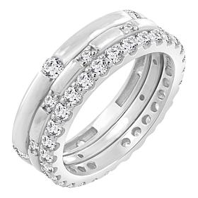 Radiance by Absolute™ 2.78ctw Stacking Eternity Ring Boxed 3-piece Set