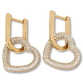 Radiance by Absolute™ 3.24ctw Paperclip Heart Dangle Earrings